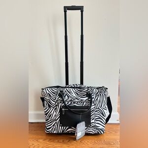 Calpak Zebra Print Travel Bag with Black Accents